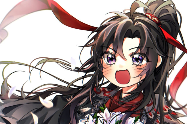 Обои картинки фото аниме, mo dao zu shi, вэй, усянь, цветы