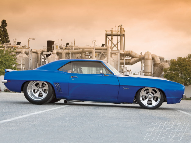 Обои картинки фото 1969, chevy, camaro, z28, автомобили, hotrod, dragster