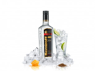 Картинка бренды nemiroff лайм тмин лед стакан мед водка бутылка