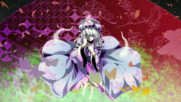 Картинка аниме touhou слезы девушка лепестки