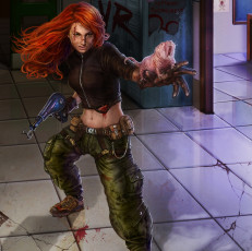 Картинка david+galopim фэнтези девушки david galopim девушка рыжеволосая крыса кровь