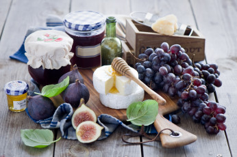 Картинка еда натюрморт инжир сыр виноград