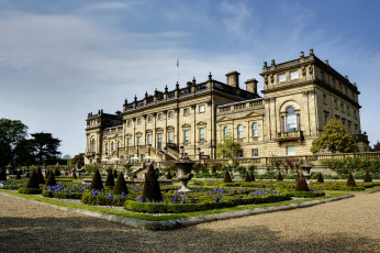 Картинка харвуд-хаус+англия города -+дворцы +замки +крепости газоны парк особняк house harewood лидс англия