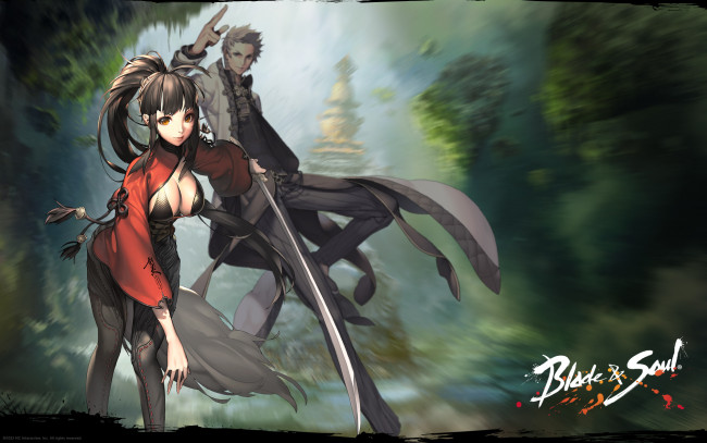 Обои картинки фото видео игры, blade and soul, ncsoft, blade, and, soul, mmorpg, девушка, парень