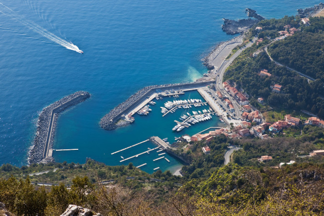 Обои картинки фото маратеа италия, города, - панорамы, maratea, italy, дома, набережная, причалы