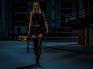 Картинка 3д+графика фантазия+ fantasy девушка взгляд фон оружие