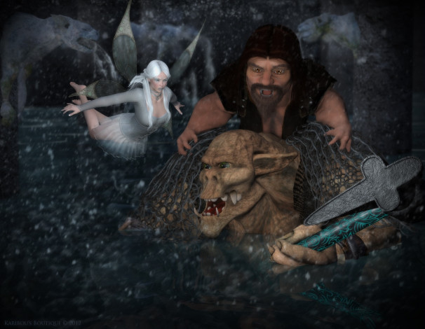 Обои картинки фото 3д графика, существа , creatures, троль, демон, фея