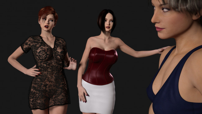 Обои картинки фото 3д графика, люди , people, девушки, взгляд, фон