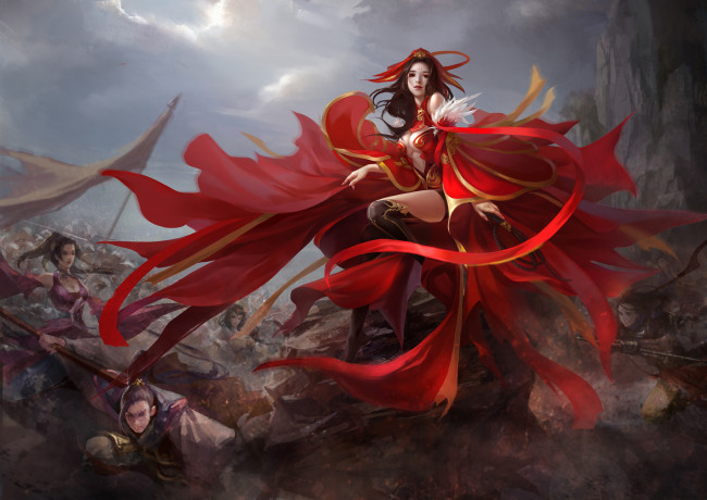 Обои картинки фото фэнтези, девушки, плеть, бой, девушка, арт
