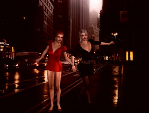 Картинка 3д+графика люди+ people ночь улица фон взгляд девушки город