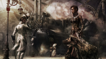 Картинка фэнтези люди гиена поезд мужчина девушка