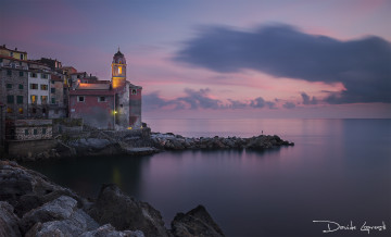 Картинка города -+пейзажи берег италия горизонт небо пейзаж закат море