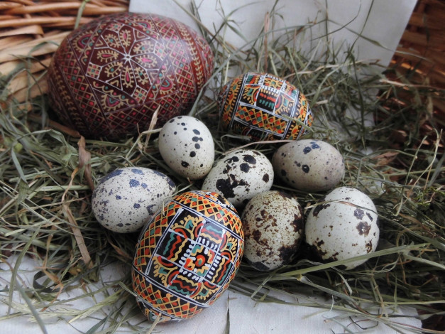 Обои картинки фото праздничные, пасха, трава, яйцо, наклейки