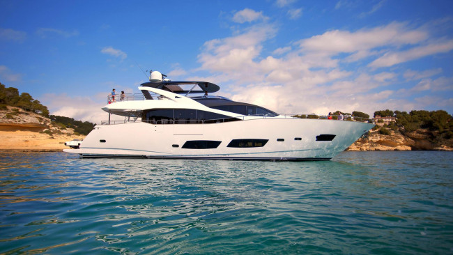 Обои картинки фото корабли, Яхты, пейзаж, море, яхта