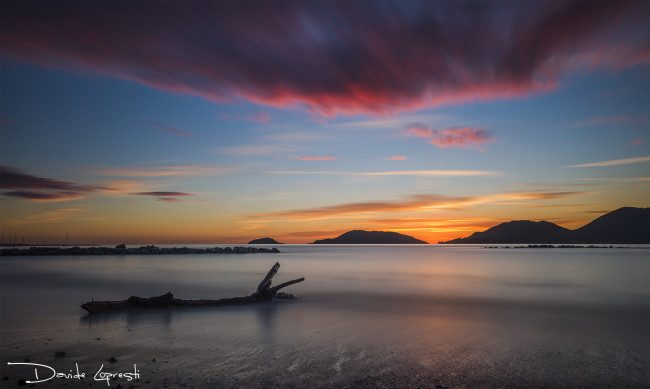 Обои картинки фото природа, побережье, закат, скалы, берег, небо, италия, море, облака