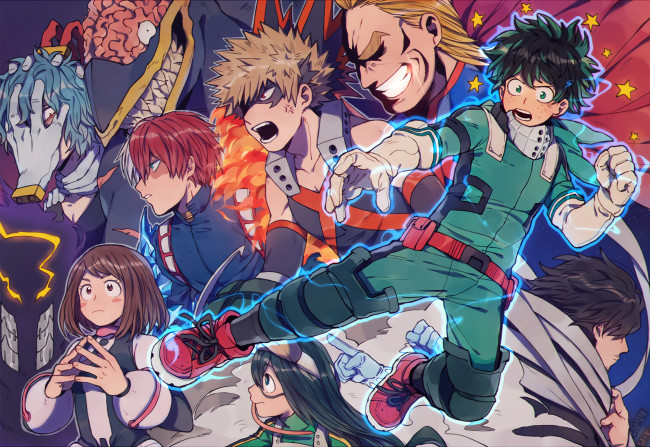 Обои картинки фото аниме, boku no hero academia, моя, геройская, академия