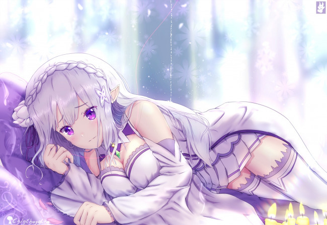 Обои картинки фото аниме, re,  zero kara hajimeru isekai seikatsu, emilia