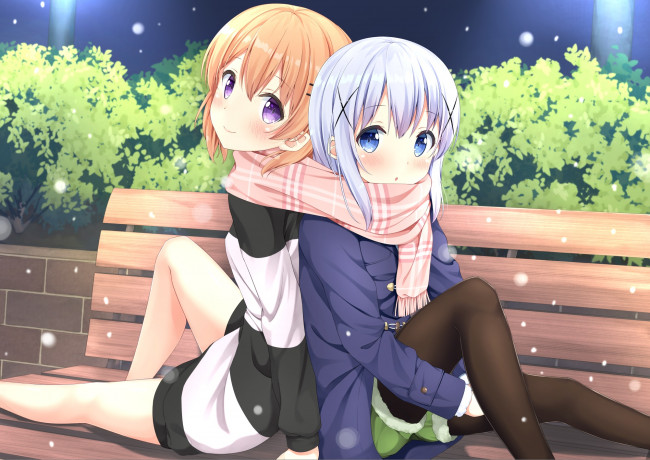 Обои картинки фото аниме, gochuumon wa usagi desu ka, gochuumon, wa, usagi, desu, ka