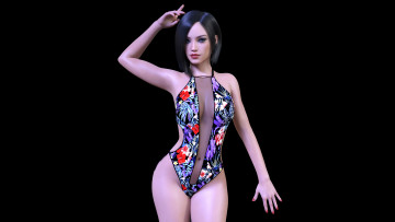 Картинка 3д+графика люди+ people взгляд фон девушка