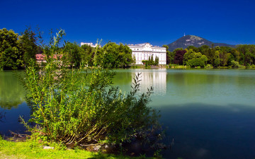 Картинка города зальцбург+ австрия озеро дворец