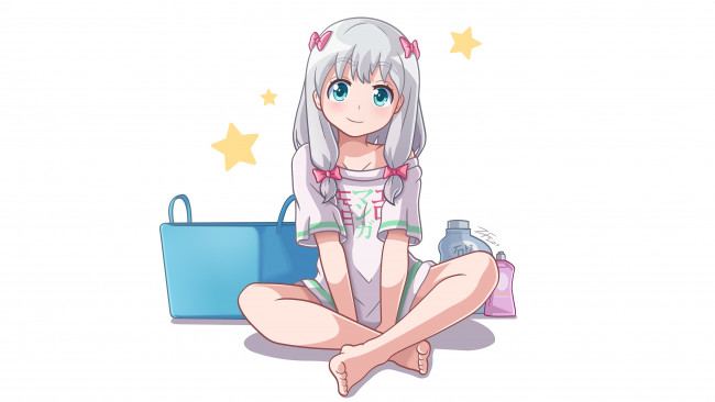 Обои картинки фото аниме, eromanga-sensei, фон, взгляд, девушка
