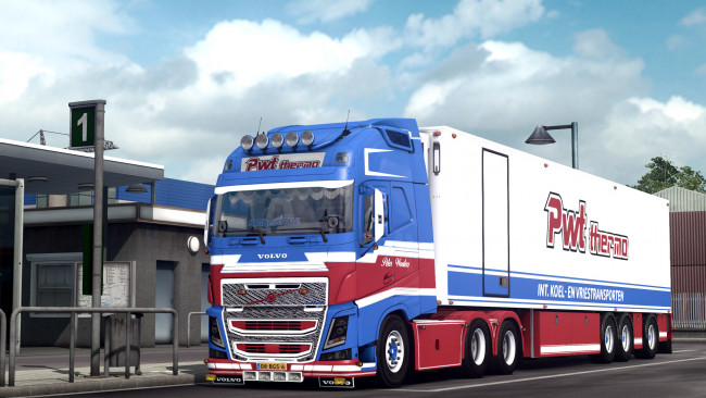 Обои картинки фото volvo, автомобили, 3д, тягач, седельный, грузовик