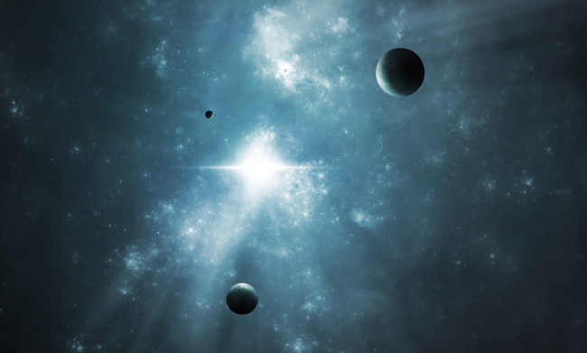 Обои картинки фото космос, арт, звезды, вселенная, планета