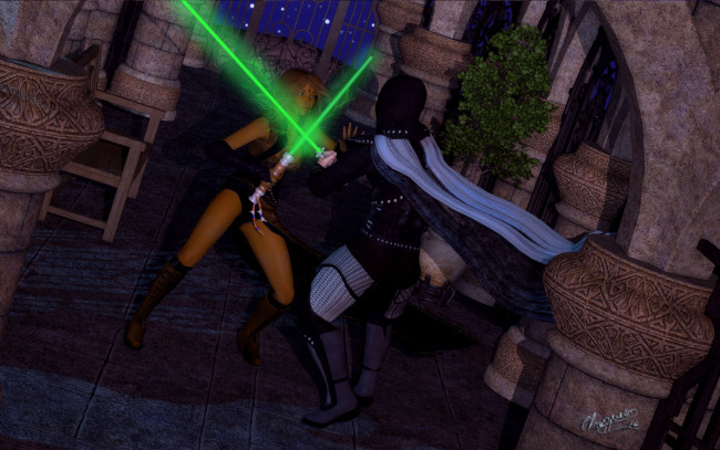 Обои картинки фото 3д графика, фантазия , fantasy, фон, взгляд, девушка