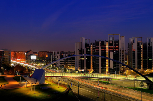 Обои картинки фото города, милан , италия, милан, вечер, огни