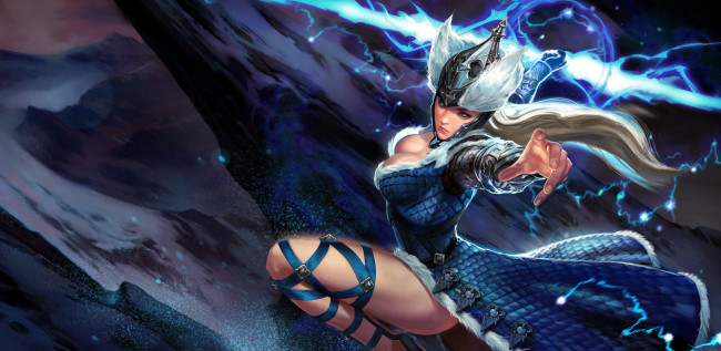 Обои картинки фото видео игры, vainglory, varya, девушка, скалы