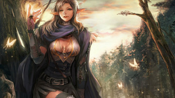 обоя herrcot, видео игры, девушка, эльф, феи, лес