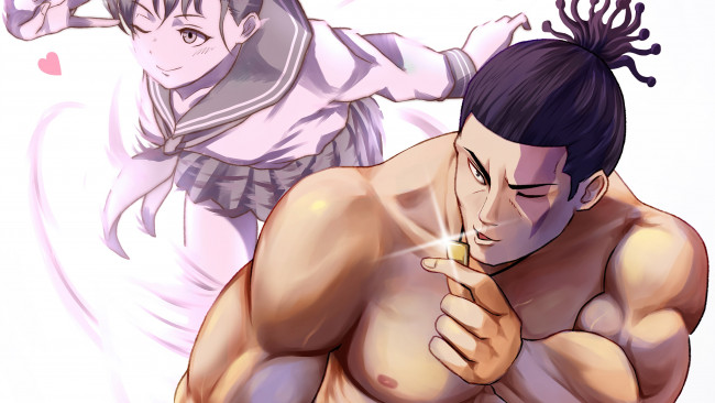 Обои картинки фото аниме, jujutsu kaisen, магическая, битва