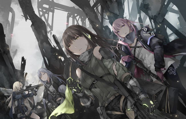 Обои картинки фото аниме, girls frontline, girls, frontline