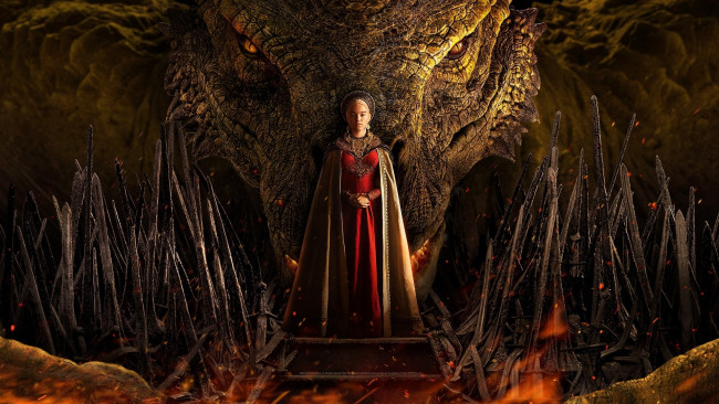 Обои картинки фото house of the dragon  , сериал 2022 – , кино фильмы, house of the dragon , сериал, emma, darcy, rhaenyra, targaryen, постер, hbo, фэнтези, боевик, драма, мелодрама, дом, дракона