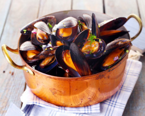 Картинка еда рыбные+блюда +с+морепродуктами мидии