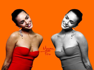 Картинка девушки megan+fox актриса серьги платье тату