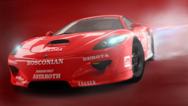 Обои картинки фото видео игры, ridge racer 6, машина, красная