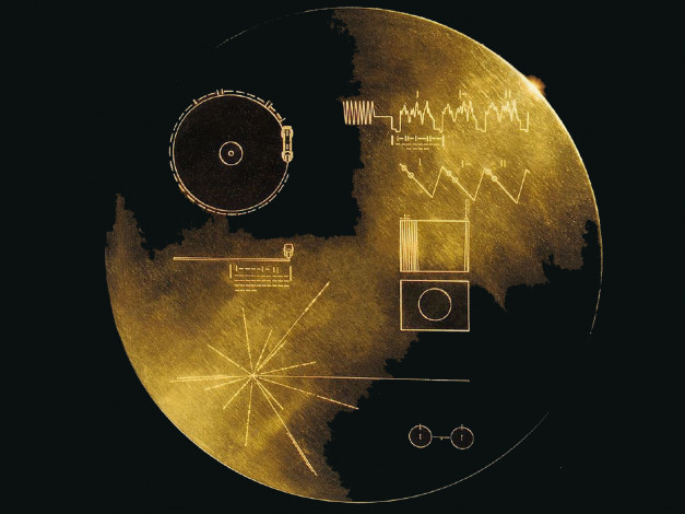 Обои картинки фото послание, на, вояджере, космос, разное, другое