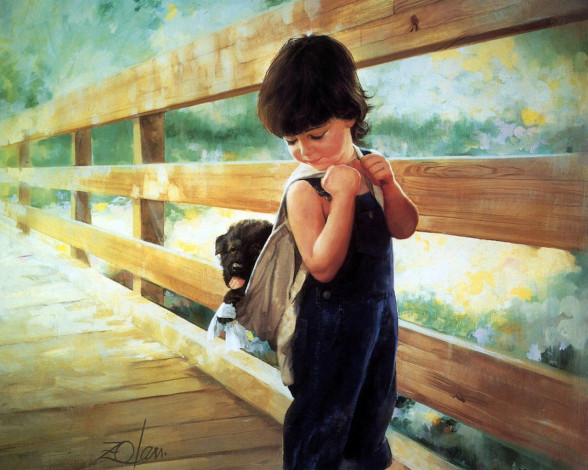 Обои картинки фото рисованные, дети