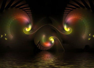 Картинка 3д графика fractal фракталы цвета фрактал