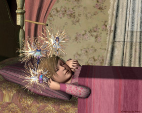 Картинка 3д графика fantasy фантазия эльфы сон девушка