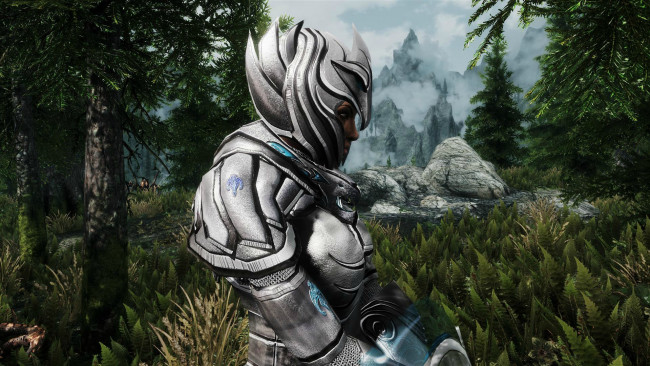 Обои картинки фото 3д, графика, fantasy, фантазия, лес, скафандр, горы