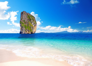 обоя природа, моря, океаны, рай, скала, океан, лето, пляж