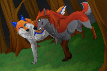 Картинка рисованные животные сказочные мифические собаки