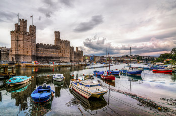 Картинка north wales корабли порты причалы лодки катера яхты причал набережная замок