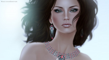 Картинка 3д графика portraits портрет лицо волосы