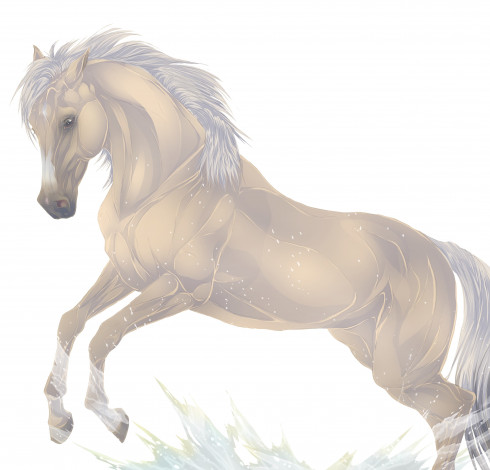 Обои картинки фото рисованные, животные, лошади, лошадь