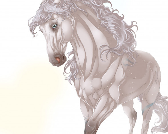 Обои картинки фото рисованные, животные, лошади, лошадь