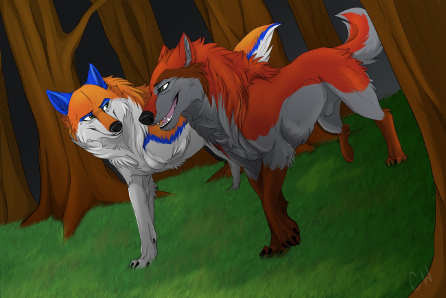 Обои картинки фото рисованные, животные, сказочные, мифические, собаки