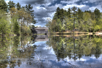 Картинка природа реки озера сумрак тучи река лес